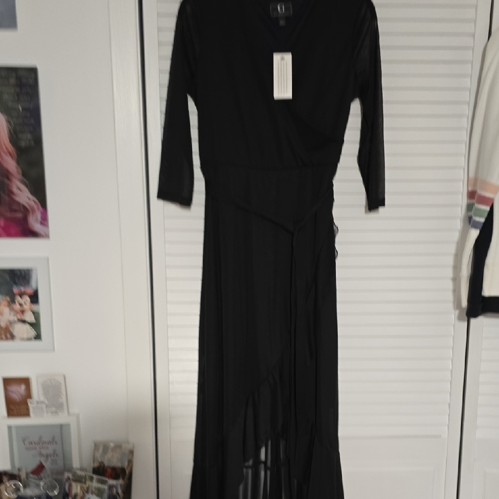 G by Giuliana Elegant Black Long Sleeve Dress